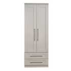 Ready Assembled York Tall 2 Door 2 Drawer Wardrobe Kaschmir Ash