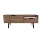 Ready Assembled Hirato TV Unit Carini Walnut With Black Wood Legs