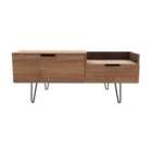Ready Assembled Hirato TV Unit Carini Walnut With Black Metal Legs