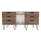 Ready Assembled Hirato 6 Drawer TV Unit Carini Walnut