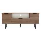Ready Assembled Hirato Wide TV Unit w/ Black Wood Legs
