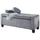 Verona Ottoman Bench Grey Crushed Velvet