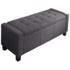 Verona Ottoman Bench Charcoal Grey Fabric