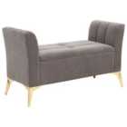 Pettine Velvet Ottoman Storage Bench Grey
