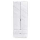Ready Assembled Hirato 2 Door 2 Drawer Wardrobe Marble