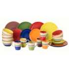Waterside 24 Piece Rainbow Stripe Dinner Set - Multicoloured