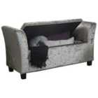 Verona Window Seat Grey Crushed Velvet