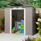 Rowlinson Trentvale 6X4 Metal Pent Shed - Light Grey