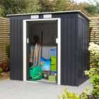 Rowlinson Trentvale 6X4 Metal Pent Shed - Dark Grey