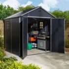 Rowlinson Airevale 8X6 Apex Plastic Shed - Dark Grey