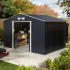 Rowlinson Trentvale 10X8 Metal Apex Shed - Dark Grey
