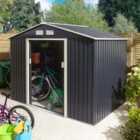 Rowlinson Trentvale 8X6 Metal Apex Shed - Dark Grey