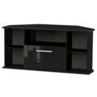 Ready Assembled Tedesca Corner TV Unit Black Gloss