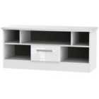 Ready Assembled Fourisse 1 Drawer TV Unit White Gloss