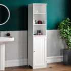 Bath Vida Priano 1 Door 2 Shelf Tall Cabinet - White