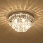 HOMCOM Crystal Light Ceiling Lamp Chandelier Hallway Flush Living Room