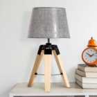HOMCOM Tripod Table Lamp Living Room Night Lighting Bedside Desk