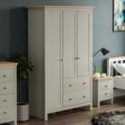 Arlington 3 Door 2 Drawer Wardrobe Grey