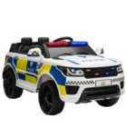 HOMCOM Kids 12V Electric Ride On Police Car with Remote, Siren & Bluetooth