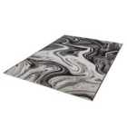 Patio Rug 160x230cm Black Marble