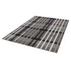 Patio Rug 120x170cm Black Grid