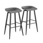 Ng Riley Indoor/Outdoor Bar Stools (2Pk) Charcoal