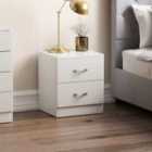 Vida Designs Riano 2 Drawer Bedside Chest, White