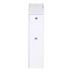 HOMCOM Slim Floor Cabinet, Narrow Wooden Storage with Drawers - White