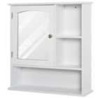 Kleankin Wall-Mounted Cabinet Mirror, Glass Storage Cabinet Cupboard with Shelf - White