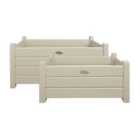 Esschert Design Set of 2 Rectangle Planters - Cream