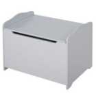 HOMCOM 40x60cm Kids Safe Closing Storage Box 3 Yrs Plus Grey