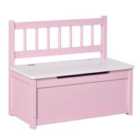 HOMCOM 2in1 Kids Wooden Toy Box Bench w/ Slow Close Lid Pink