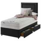 Silentnight Mirapocket 2000 Memory 90cm 2 Drawer Divan Set - Ebony No Headboard