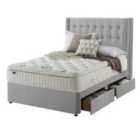 Silentnight Mirapocket Latex 1000 4-Drawer Divan Bed - Velvet Silver No Headboard Super King