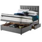 Silentnight Mirapocket Geltex 2000 150cm Ottoman 2 Drawer Divan Set Slate Grey No Headboard