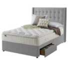 Silentnight Mirapocket Latex 1000 2-Drawer Divan Bed - Slate Grey No Headboard Double