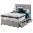 Silentnight Mirapocket Geltex 1000 180cm 4 Drawer Divan Set Slate Grey No Headboard