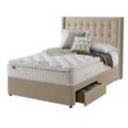 Silentnight Mirapocket Latex 1000 2-Drawer Divan Bed - Sandstone No Headboard Super King