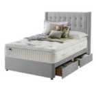 Silentnight Mirapocket Latex 1400 4-Drawer Divan Bed - Velvet Silver No Headboard King