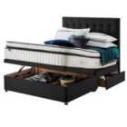Silentnight Mirapocket Geltex 2000 150cm Ottoman 2 Drawer Divan Set Ebony No Headboard