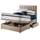 Silentnight Mirapocket Geltex 2000 150cm Ottoman 2 Drawer Divan Set Sandstone No Headboard
