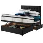 Silentnight Mirapocket Geltex 2000 135cm Ottoman 2 Drawer Divan Set Ebony No Headboard