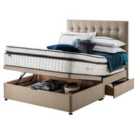 Silentnight Mirapocket Geltex 2000 135cm Ottoman 2 Drawer Divan Set Sandstone No Headboard