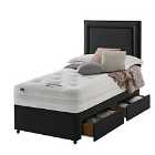 Silentnight Mirapocket 1000 Memory 90cm 2 Drawer Divan Set - Ebony No Headboard