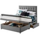 Silentnight Mirapocket Geltex 1000 150cm Ottoman 2 Drawer Divan Set Slate Grey No Headboard