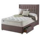 Silentnight Mirapocket Latex 1000 2-Drawer Divan Bed - Velvet Mink No Headboard Double