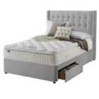 Silentnight Mirapocket Latex 1000 2-Drawer Divan Bed - Velvet Silver No Headboard Double