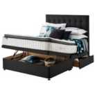Silentnight Mirapocket Geltex 1000 135cm Ottoman 2 Drawer Divan Set Ebony No Headboard