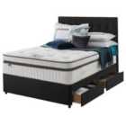 Silentnight Mirapocket Geltex 2000 135cm 4 Drawer Divan Set Ebony No Headboard