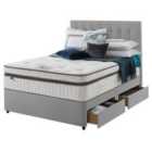 Silentnight Mirapocket Geltex 2000 150cm 4 Drawer Divan Set Slate Grey No Headboard